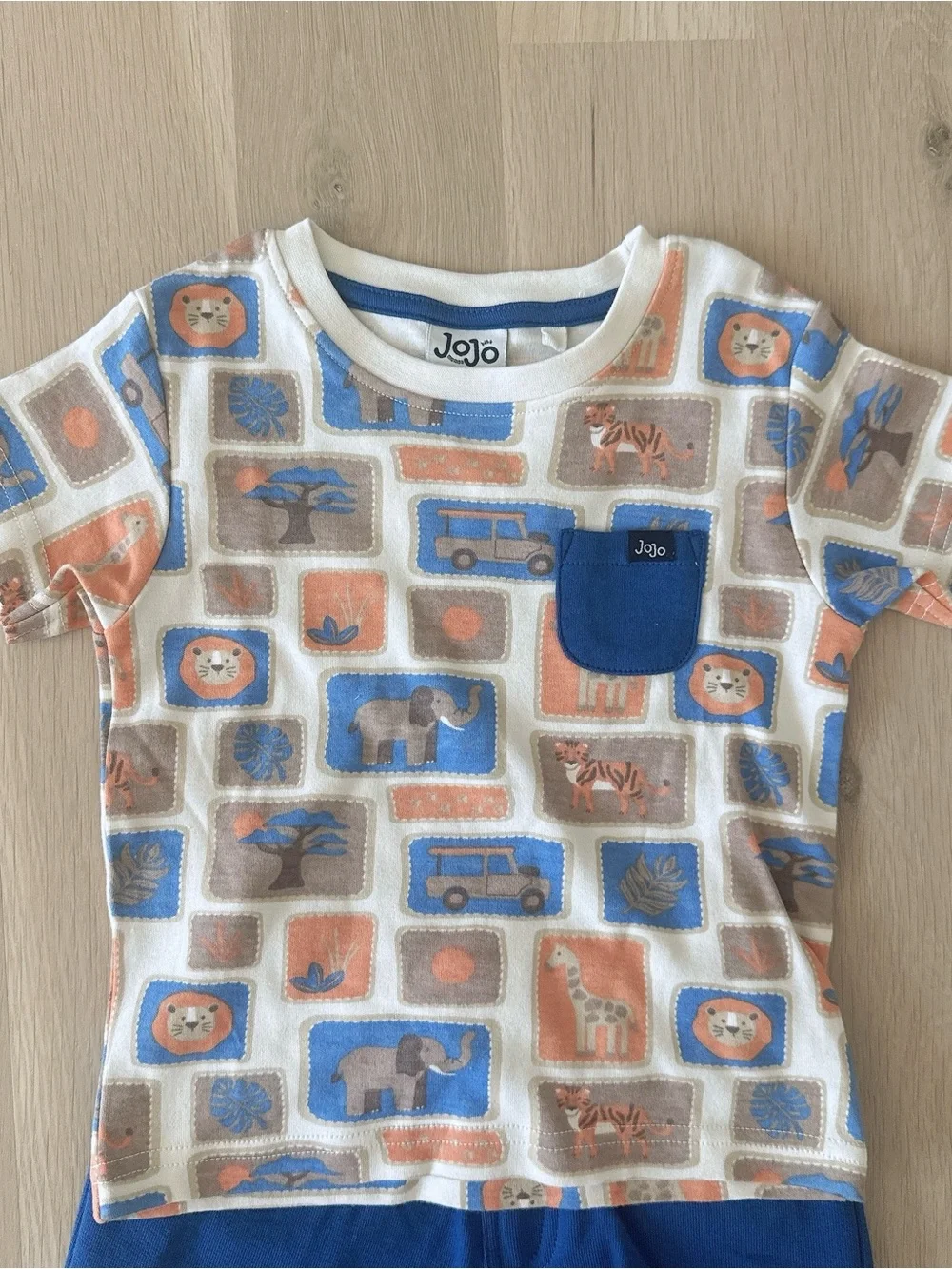 NWT Jojo Mann Bebe Safari Print Giraffe Pet Cotton T-Shirt & Shorts Set